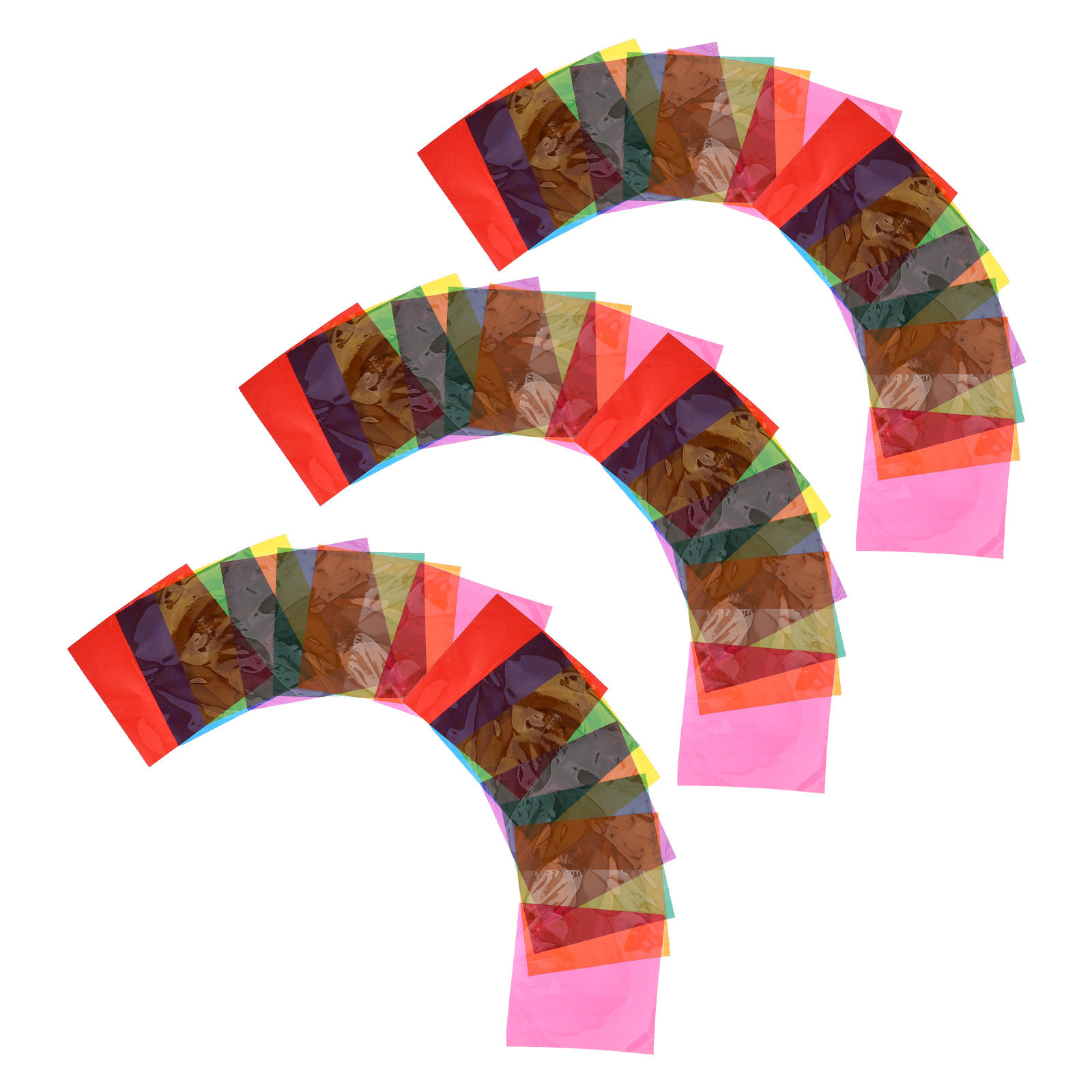 Art Craft Display - 90Pcs Square Colored Cellophane Sheets Clear