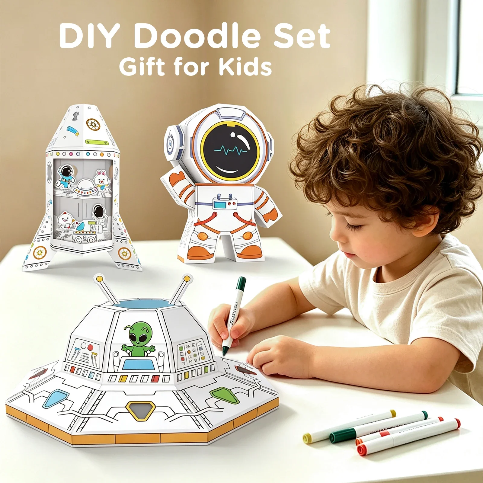Art And Craft Rocket - STEM Educational DIY Doodle Art 3D