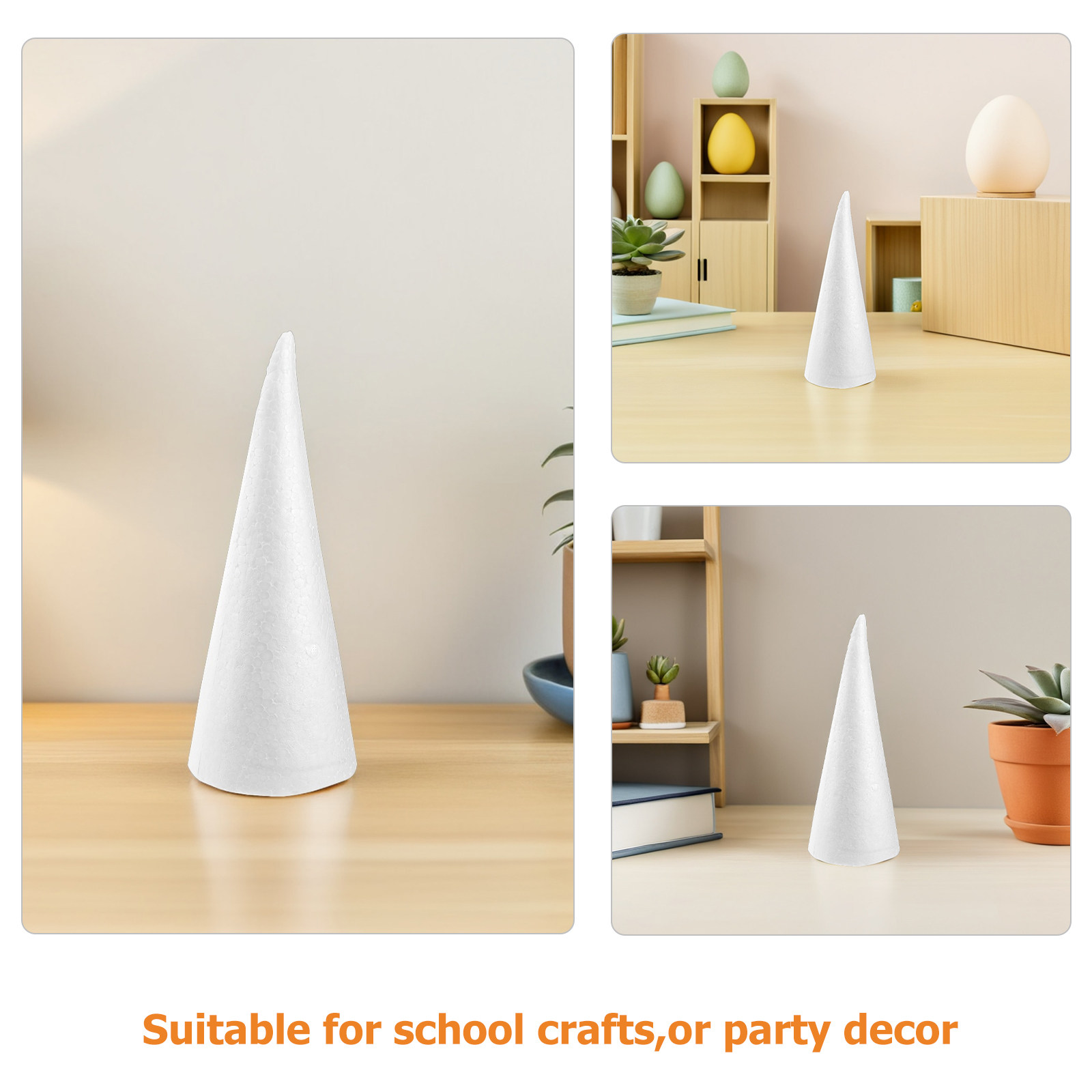 12Pcs Foam Cones White Polysty - Art And Craft Xmas Tree review and price