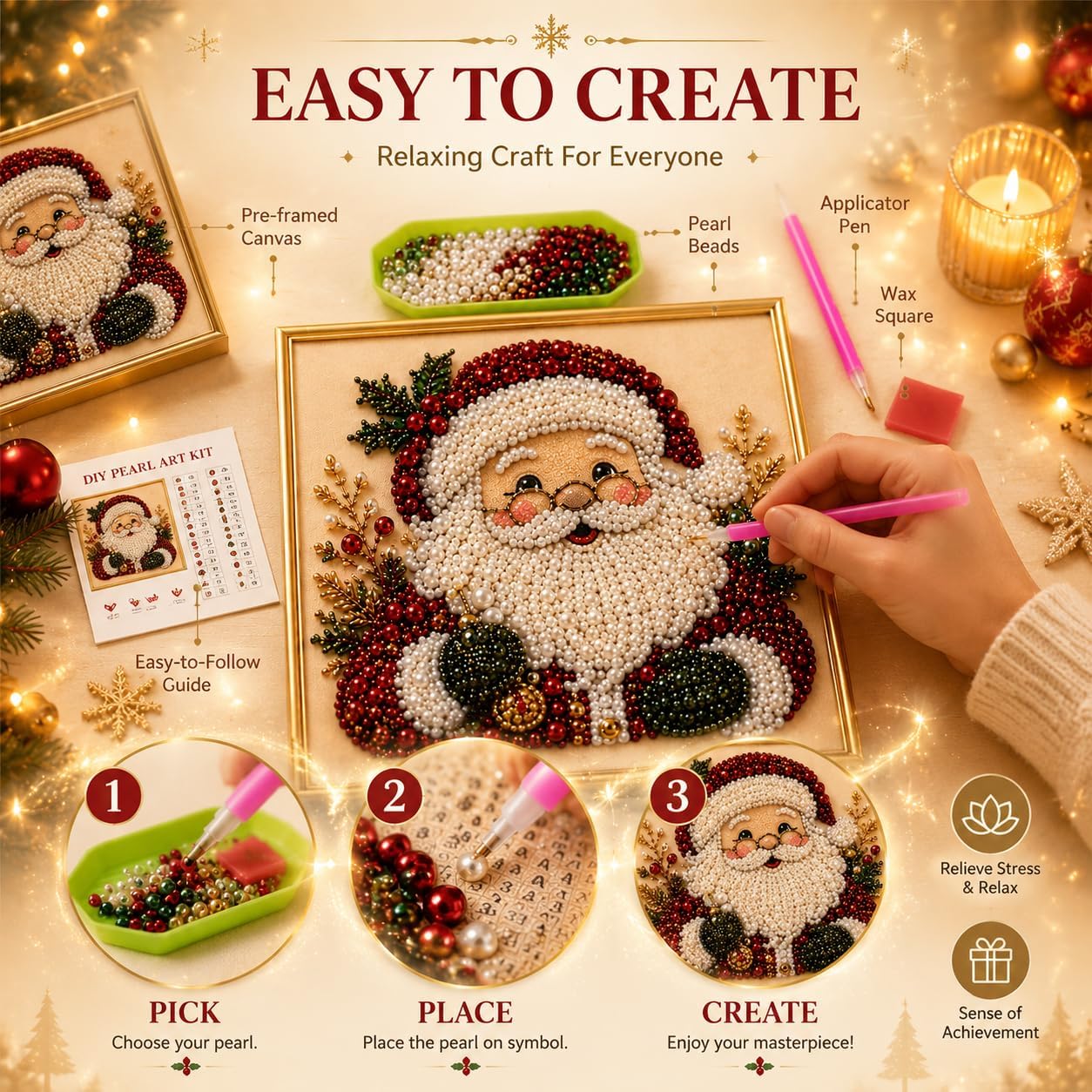 DIY Christmas Pearl Diamond Pa - Art Craft Things review and price