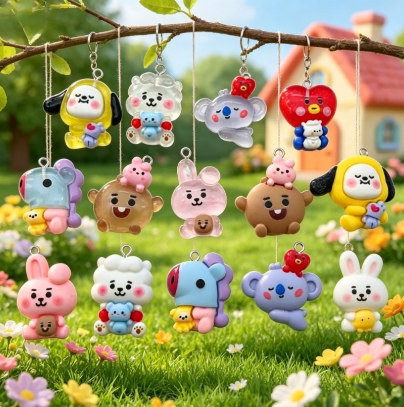 7pcs BT21 Resin Cartoon Charm  - Art Craft Ideas review and price