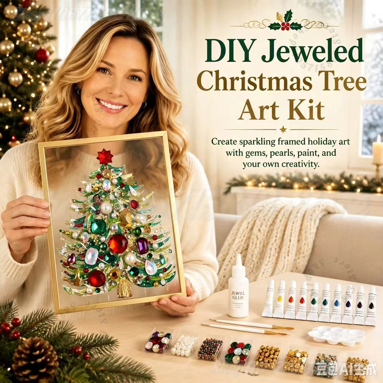 DIY Jeweled Christmas Tree Art - Art And Craft Xmas Tree review and price