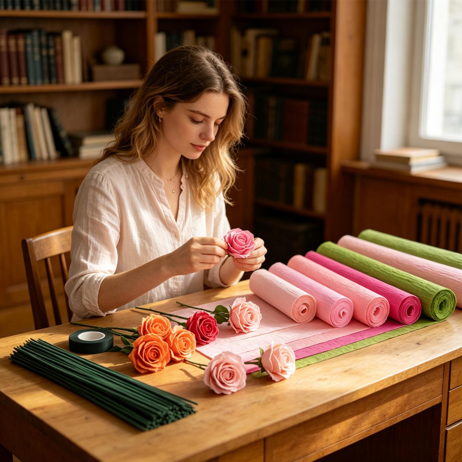 Flower Making Crepe Paper 6 Ro - Art & Craft Activities For Toddlers review and price